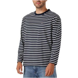 Tommy Jeans - TJM REG Sflag Breton Stripe - Polo - Blauw - Heren
