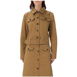 Saint Laurent, Dames, Jassen, Beige, Maat: 4XS Leer,