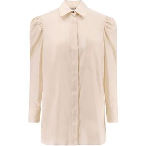 Max Mara, Dames, Blouses & Shirts, Beige, Maat: S Katoen,