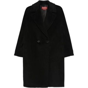 Max Mara, Dames, Mantels, Zwart, Maat: XS Leer,