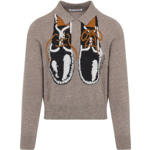 Acne Studios - B60372 - Gebreide Trui - Bruin
