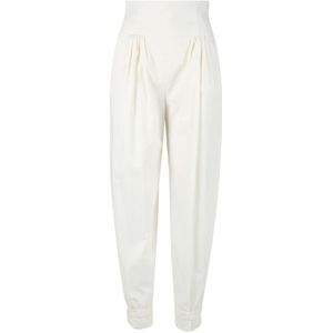 Alberta Ferretti, Dames, Broeken, Beige, Maat: XS Zijde,