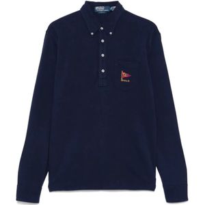 Ralph Lauren, Heren, Tops, Blauw, Maat: M Katoen,