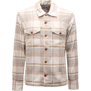 Eleventy, Heren, Overhemden, Beige, Maat: S Flanel,