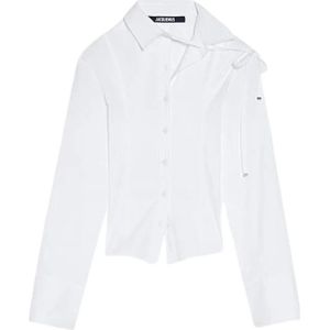 Jacquemus, Dames, Blouses & Shirts, Wit, Maat: S Viscose,