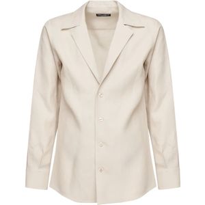 Dolce & Gabbana, Heren, Jassen, Beige, Maat: M Linnen,