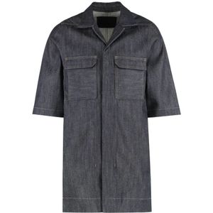 Rick Owens, Heren, Overhemden, Blauw, Maat: L Denim,