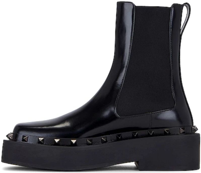 Valentino Garavani - Rockstud M-Way - Enkellaarsjes - Zwart - Geborsteld Leer