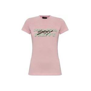 Dsquared2 Bedrukt T-shirt , Pink , Dames , Maat: M