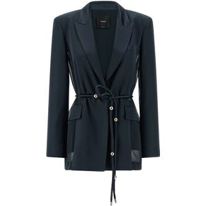 Pinko, Dames, Jassen, Blauw, Maat: XS Satijn,