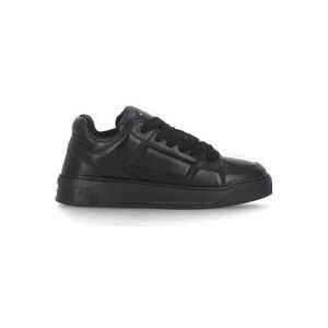 Hogan Zwarte Leren Sneakers met Verhoogde Zool , Black , Heren , Maat: 42 EU