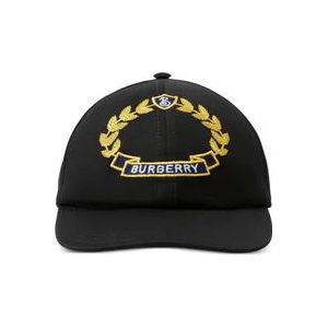 Burberry Eikenblad Crest Logo Baseball Cap , Black , Heren , Maat: M