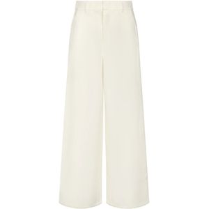 Max Mara, Dames, Broeken, Wit, Maat: XS Katoen,