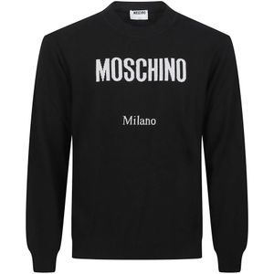 Moschino, Heren, Truien, Zwart, Maat: M