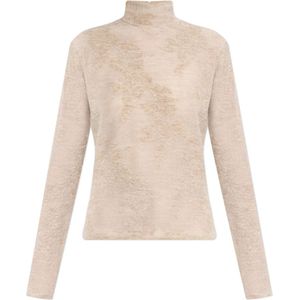 Ganni, Dames, Truien, Beige, Maat: L Leer,