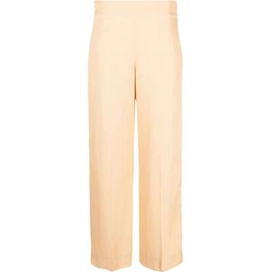 Jil Sander, Dames, Broeken, Oranje, Maat: 2XS Viscose,