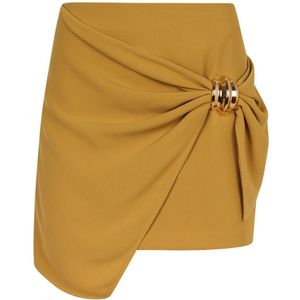 Elisabetta Franchi, Dames, Rokken, Geel, Maat: XS Polyamide,