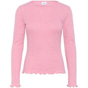 Saint Tropez - Shirt - Wild Rose Melange - Lange Mouwen - Gegolvende Zoom