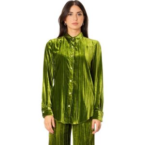 Forte Forte, Dames, Blouses & Shirts, Groen, Maat: 2XL Velours,