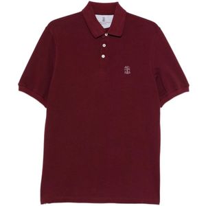 Brunello Cucinelli, Heren, Tops, Rood, Maat: S Katoen,