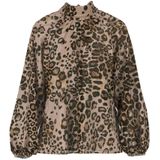 Marc Cain - Blouseshirt - Camel / Chocoladebruin / Zwart - Dierenprint