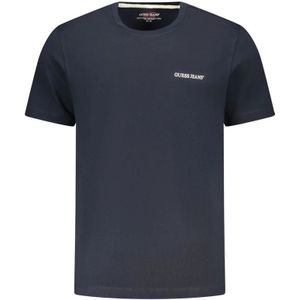 Guess, Heren, Tops, Blauw, Maat: M Katoen,