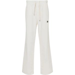 Palm Angels, Heren, Broeken, Wit, Maat: L Katoen,