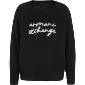 Armani Exchange, Dames, Sweatshirts & Hoodies, Zwart, Maat: XS Wol,