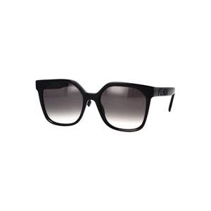 Fendi Glamoureuze Oversized Vierkante Zonnebril , Black , unisex , Maat: 55 MM