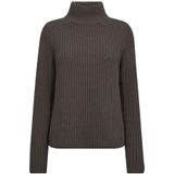 Mos Mosh - Mmthyra Highneck Knit 165750 - Gebreide Trui - Grijs - 100% Wol