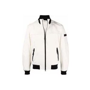 Peuterey Stretch Stof Bomberjack , White , Heren , Maat: S