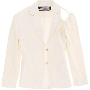 Jacquemus, Dames, Jassen, Wit, Maat: 2XS Linnen,