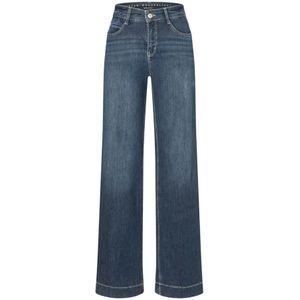 Mac, Dames, Jeans, Blauw, Maat: L Katoen,