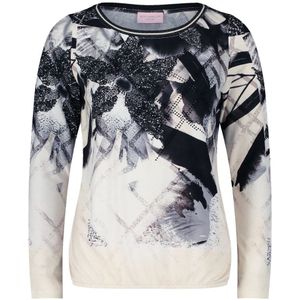 Betty Barclay - Longsleeve - Veelkleurig - Printshirt met Elastische Tailleband