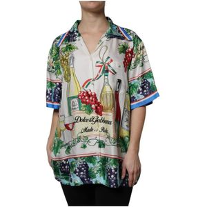 Dolce & Gabbana, Dames, Blouses & Shirts, Veelkleurig, Maat: XS Zijde,