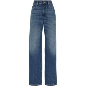 Brunello Cucinelli, Dames, Jeans, Blauw, Maat: XS Katoen,