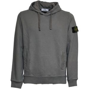 Stone Island, Heren, Sweatshirts & Hoodies, Grijs, Maat: L Katoen,