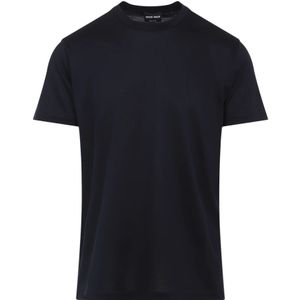 Giorgio Armani, Heren, Tops, Blauw, Maat: S Zijde,