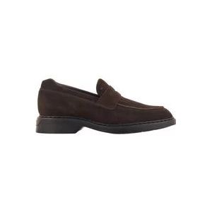 Hogan Klassieke Casual Suède Moccasin , Brown , Heren , Maat: 43 1/2 EU