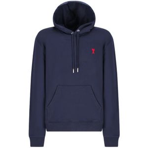 Ami Paris, Heren, Sweatshirts & Hoodies, Blauw, Maat: XL