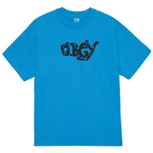 Obey, Heren, Tops, Blauw, Maat: M Katoen,