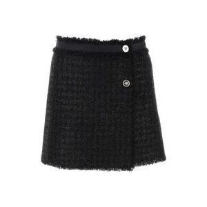 Versace Zwarte wollen blend mini rok , Black , Dames , Maat: XS