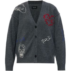 Zadig & Voltaire, Dames, Truien, Grijs, Maat: S Kasjmier,