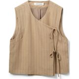 Sofie Schnoor - Gestreepte Lichtbruine Vest - Dames - Polyester