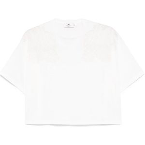 Elisabetta Franchi, Dames, Tops, Wit, Maat: M Katoen,