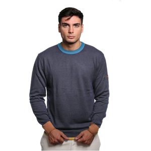 Peuterey Blauwe Wollen Trui New Marlon , Blue , Heren , Maat: 2XL