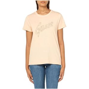 Guess, Dames, Tops, Beige, Maat: XS Katoen,