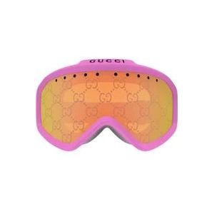 Gucci Ski- en Snowboardmasker Zonnebril Gg1210S 004 , Pink , unisex , Maat: ONE Size
