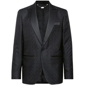 Billionaire, Heren, Jassen, Zwart, Maat: L Satijn,