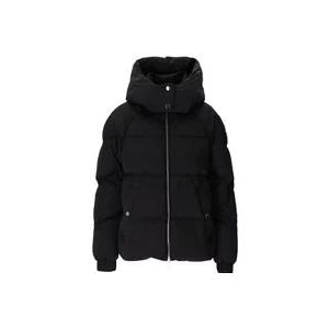 Woolrich Zwarte Alsea Crop Hooded Donsjas , Black , Dames , Maat: L